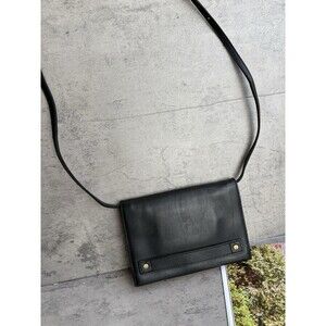 Madewell The Morgan Leather Crossbody Boho Messager Bag Clutch Black W/Mirror